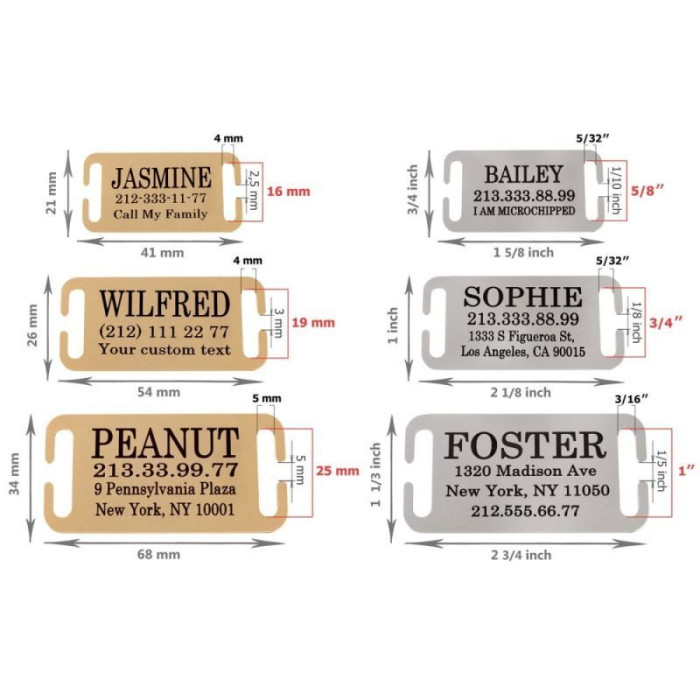 Адресник для Собак BronzeDog Слайдер Открытый Сталь