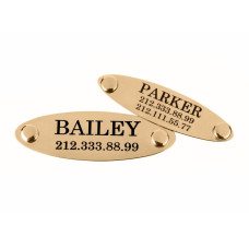 Адресник для собак и котов BronzeDog на заклепках Позолота