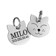 Адресник для Котов BronzeDog из Нержавеющей Стали Тип 2, 2 см 1,9 см 