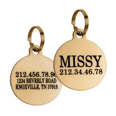 Адресник для Котов BronzeDog Позолота Тип 6, 2,4 см 2 см 