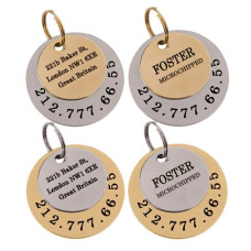 Адресник для Собак BronzeDog из Нержавеющей Стали и Латуни Двойной 