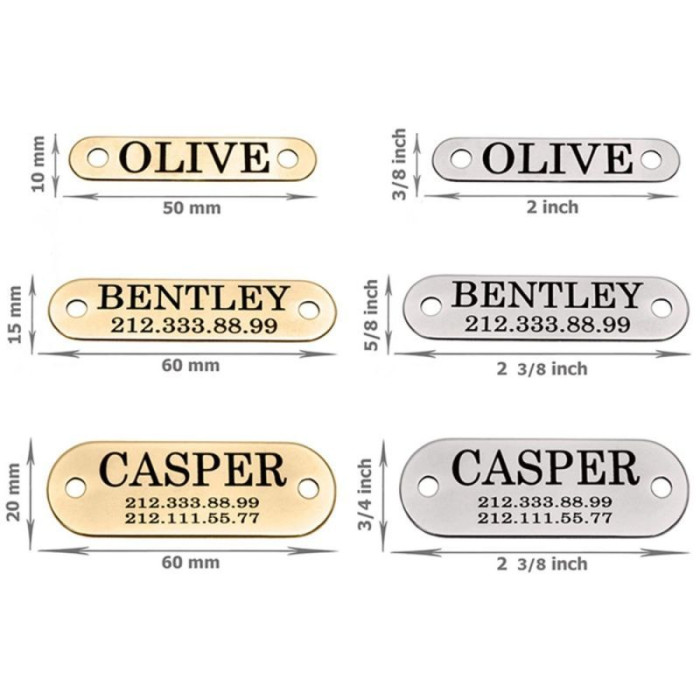 Адресник для Собак Плоский Овальний Чорний