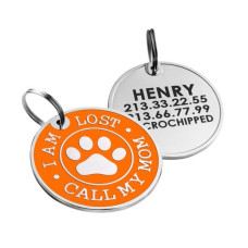 Емальований Адресник для Собак Call My Mom Помаранчевий