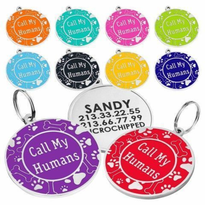 Эмалированный Адресник для Собак BronzeDog Call My Humans Черный