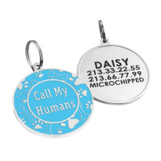 Емальований Адресник для Собак Call My Humans Блакитний