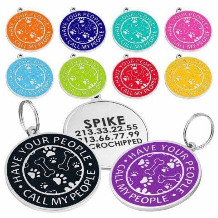 Емальований Адресник для Собак Have Your People Call My People Чорний