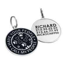 Эмалированный Адресник для Собак BronzeDog Have Your People Call My People Черный