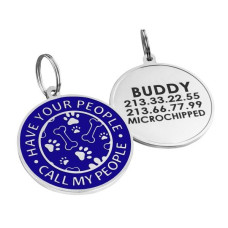 Эмалированный Адресник для Собак BronzeDog Have Your People Call My People Синий