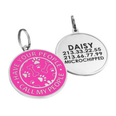 Эмалированный Адресник для Собак BronzeDog Have Your People Call My People Розовый