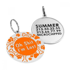 Эмалированный Адресник для Собак BronzeDog Oh Shit I'm Lost Оранжевый