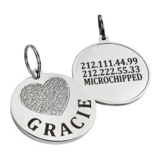 Адресник для собак и котов BronzeDog с никелевым покрытием, Сердце