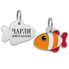 Эмалированный Адресник BronzeDog Рыбка Оранжевый