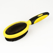 Щетка Bronzedog Маcсажная Двухсторонняя с прямыми зубьями 24*7 см L