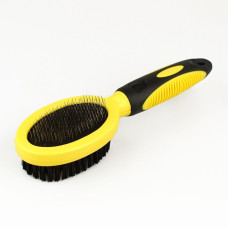 Щетка Bronzedog Маcсажная Двухсторонняя с прямыми зубьями 20,5*5,5 см S