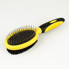 Щетка Массажная Bronzedog Двухсторонняя с угловыми зубьями 20,5*5,5 см S