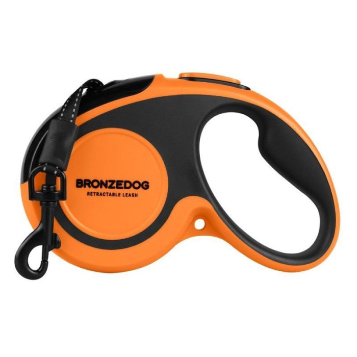 Поводок-рулетка Bronzedog 5 м с рефлекторной лентой, до 50 кг 