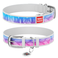 Нашийник WAUDOG Design з малюнком "Ловець снів", преміум шкіра, метал. пряжка, білий XS1 19-25 см