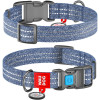 Нашийник WAUDOG Re-cotton з QR паспортом, з відновленої бавовни, пластикова пряжка, синій S 23-35 см
