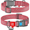 Нашийник WAUDOG Re-cotton з QR паспортом, з відновленої бавовни, пластикова пряжка, червоний S 23-35 см