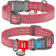 Нашийник WAUDOG Re-cotton з QR паспортом, з відновленої бавовни, пластикова пряжка, червоний S 23-35 см