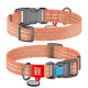 Нашийник WAUDOG Re-cotton з QR паспортом, з відновленої бавовни, пластикова пряжка, помаранчевий S 23-35 см