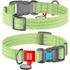 Нашийник WAUDOG Re-cotton з QR паспортом, з відновленої бавовни, пластикова пряжка, салатовий S 23-35 см