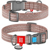 Нашийник WAUDOG Re-cotton з QR паспортом, з відновленої бавовни, пластикова пряжка, коричневий S 23-35 см