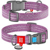 Нашийник WAUDOG Re-cotton з QR паспортом, з відновленої бавовни, пластикова пряжка, фіолетовий S 23-35 см