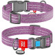 Нашийник WAUDOG Re-cotton з QR паспортом, з відновленої бавовни, пластикова пряжка, фіолетовий S 23-35 см