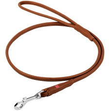 Поводок для собак кожаный WAUDOG Soft, круглый, Д 10 мм, Дл 183см, коричневый