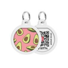 Адресник WAUDOG Smart ID с QR паспортом, премиум, рисунок "Авокадо 2"