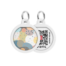 Адресник WAUDOG Smart ID с QR паспортом, премиум, рисунок "Абстракция"