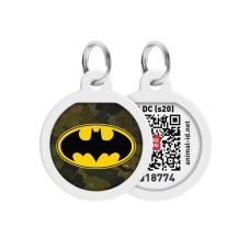 Адресник WAUDOG Smart ID з QR паспортом, преміум, малюнок "Бетмен зелений"