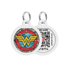 Адресник WAUDOG Smart ID з QR паспортом, преміум, малюнок "Чудо-жінка 2"