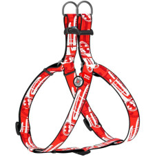 Нейлоновая шлея WAUDOG Nylon с QR паспортом, рисунок "Бэтмен", для собак и кошек XS 28-40 см