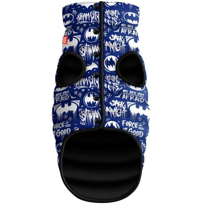 Курточка WAUDOG для собак, рисунок "Бэтмен бело-голубой" S30 28-30 см 58-62 см