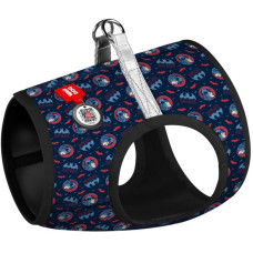 Шлея WAUDOG с QR паспортом, рисунок "Бэтмен красно-голубой" XS1 24-27 см