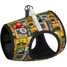 Шлея WAUDOG с QR паспортом, рисунок "Бэтмен винтаж" XS1 24-27 см