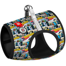 Шлея WAUDOG с QR паспортом, рисунок "Бэтмен комикс" XS1 24-27 см