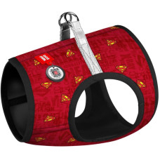 Шлея WAUDOG с QR паспортом, рисунок "Супермен красный" XS1 24-27 см