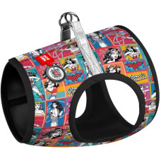 Шлея WAUDOG с QR паспортом, рисунок "Чудо-женщина комикс" XS1 24-27 см