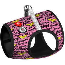 Шлея WAUDOG с QR паспортом, рисунок "Чудо-женщина в розовом" XS1 24-27 см