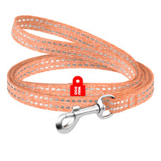 Повідець для котів та дрібних порід собак з відновленої бавовни WAUDOG RE-COTTON світловідбиваючий, помаранчевий XS, 10 мм, 200 см