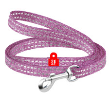Повідець для котів та дрібних порід собак з відновленої бавовни WAUDOG RE-COTTON світловідбиваючий, фіолетовий XS, 10 мм, 200 см