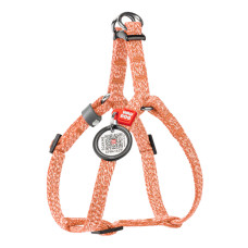 Шлея для кошек и мелких пород собак из восстановленного хлопка WAUDOG RE-COTTON с QR паспортом, светоотражающая, пластиковый фастекс, оранжевый, XS, Ш 10 мм, В=C 28-40 см