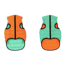 Двостороння курточка AiryVest Lumi для собак, салатово-помаранчева XS22 20-22 см 33-35 см