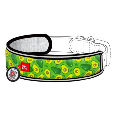 Эргономичная накладка на ошейник WAUDOG Nylon с QR-паспортом, рисунок "Авокадо", M-XL, для ширины ошейника 20-25 мм