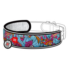 Эргономичная накладка на ошейник WAUDOG Nylon с QR-паспортом, рисунок "Лето", M-XL, для ширины ошейника 20-25 мм