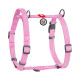 Шлея для собак з ручкою з відновленої бавовни анатомічна Н-подібна WAUDOG Re-cotton з QR-паспортом, світловідбивна, пластиковий фастекс, рожевий, L, Ш 25 мм, A 60-85 см, B 60-100 см