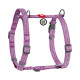 Шлея для собак з ручкою з відновленої бавовни анатомічна Н-подібна WAUDOG Re-cotton з QR-паспортом, світловідбивна, пластиковий фастекс, фіолетова, М, Ш 20 мм, A 43-60 см, B 50-80 см